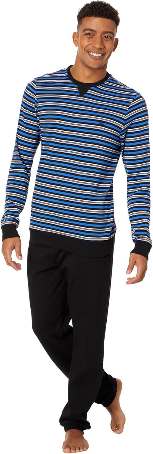 HOM Herren Pyjama Long Don Pyjamaset L Blau, L Blau