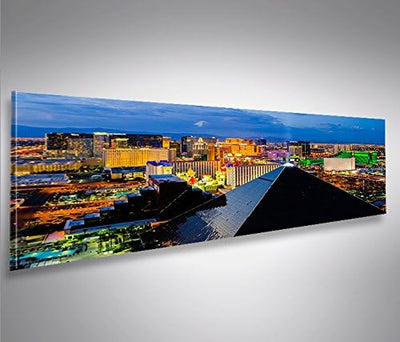 islandburner Bild Bilder auf Leinwand Las Vegas V4 Luxor Panorama XXL Poster Leinwandbild Wandbild D