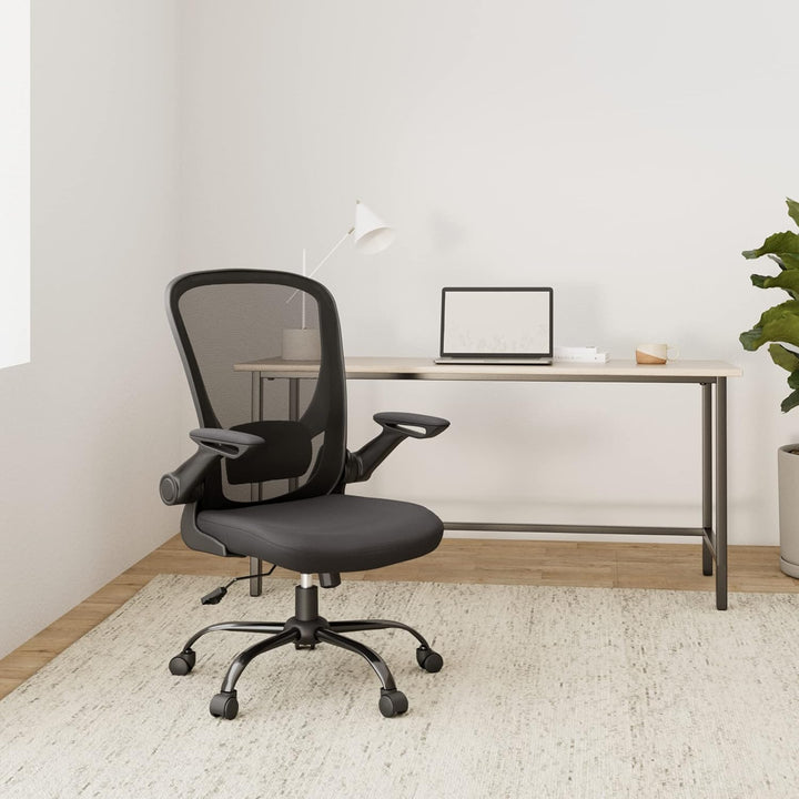 SONGMICS Bürostuhl ergonomisch, Schreibtischstuhl klappbare armlehne, 360° Drehstuhl, verstellbare L