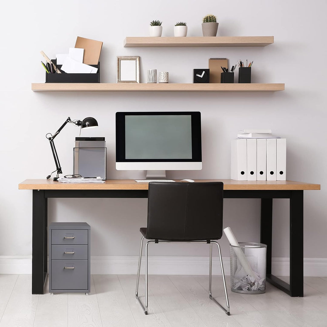 HollyHOME Mobiler Aktenschrank mit 3 Schubladen, rollbarer Aktenordner unter dem Schreibtisch, Aufbe