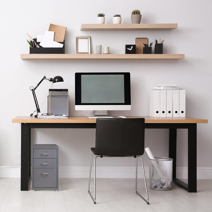 HollyHOME Mobiler Aktenschrank mit 3 Schubladen, rollbarer Aktenordner unter dem Schreibtisch, Aufbe