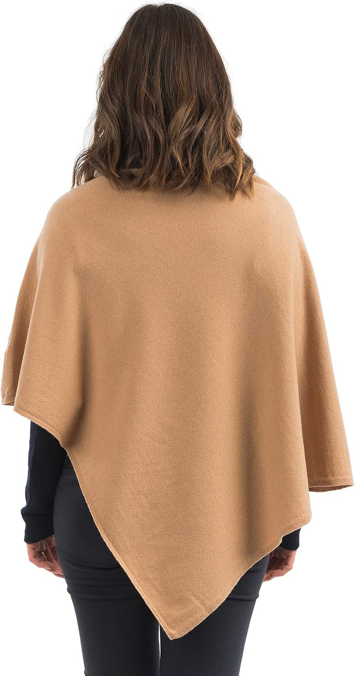 Dalle Piane Cashmere - Poncho aus Kaschmir-Gemisch - Made in Italy - Damen Einheitsgrösse Kamel, Ein