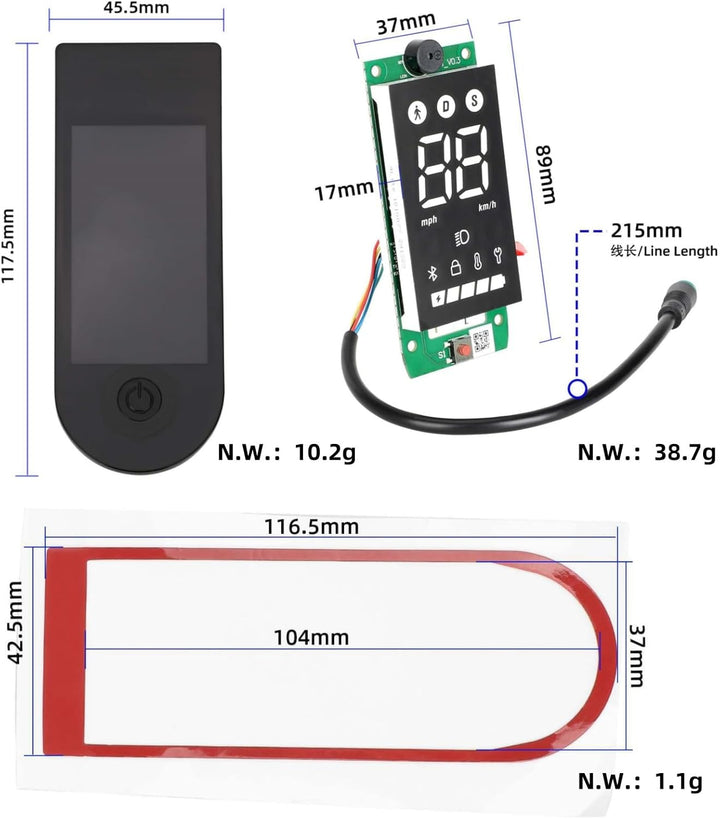 XBERSTAR Elektroroller Armaturenbrett für Xiaomi 4 Lite 2nd Elektroroller Armaturenbrett Leiterplatt