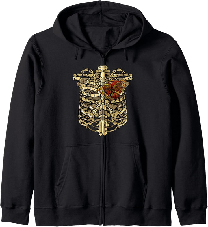 Steampunk Mechanik Viktorianisch Cosplay Geschenk - Skelett Kapuzenjacke