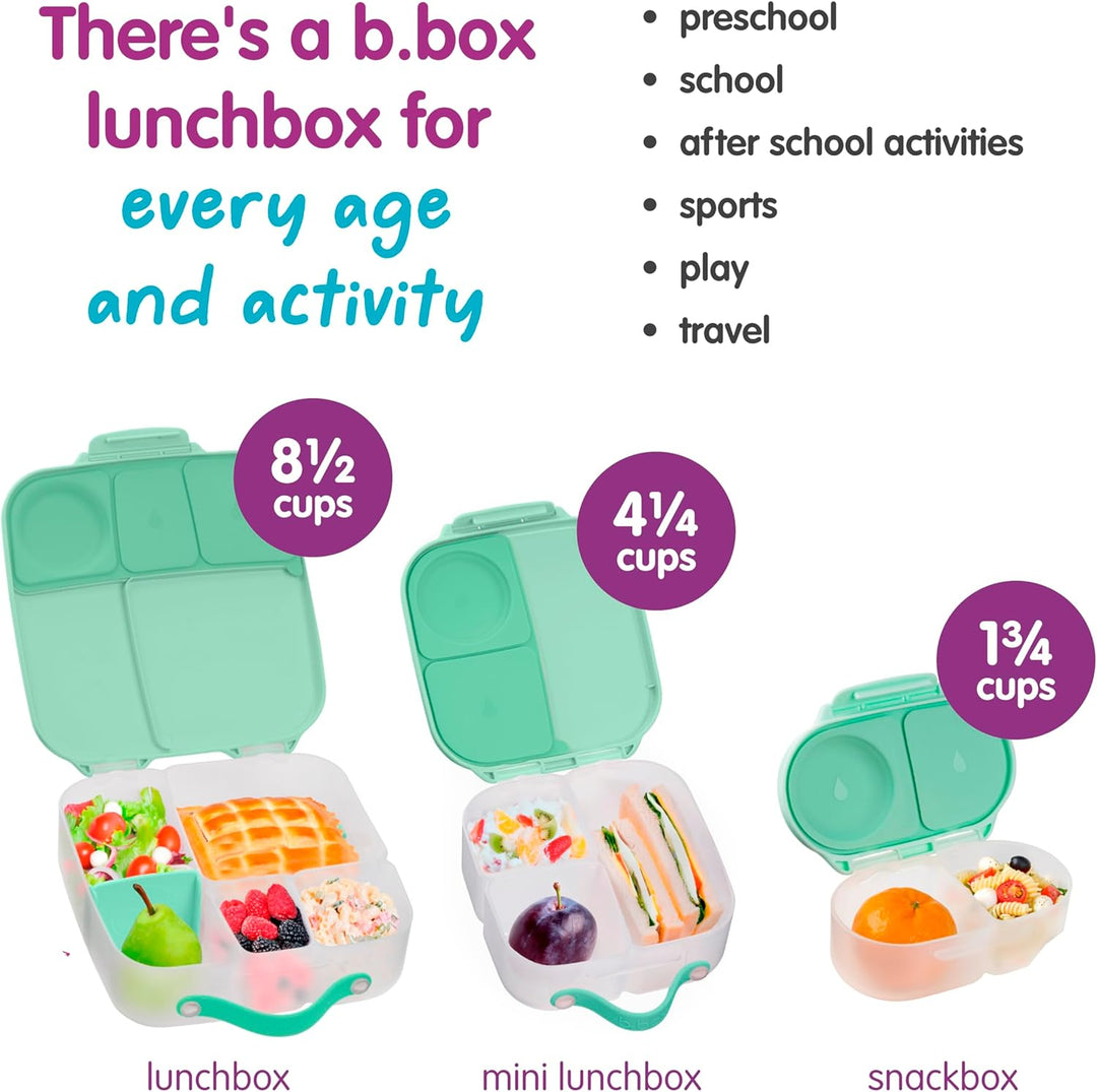 b.box Mini Brotdose | Bento-Box mit 3 Fächern (2 auslaufsicher) | Ideal für Kleinkinder, Kinderlunch