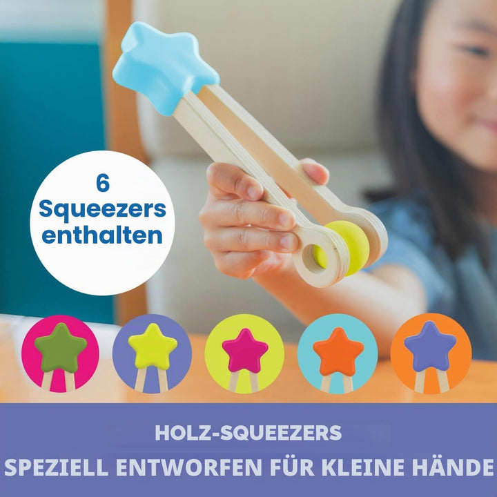 Learning Resources Easy Tweezies Gruppenset, Montessori Holzpinzetten ab 3 Jahren, Feinmotorik-Werkz