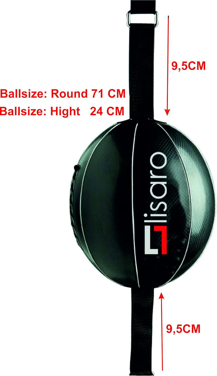 Lisaro Leder Doppelendball/Durchmesser ca. 25cm inkl. 2 elastischen Spanngurten ca. 100cm lang schwa