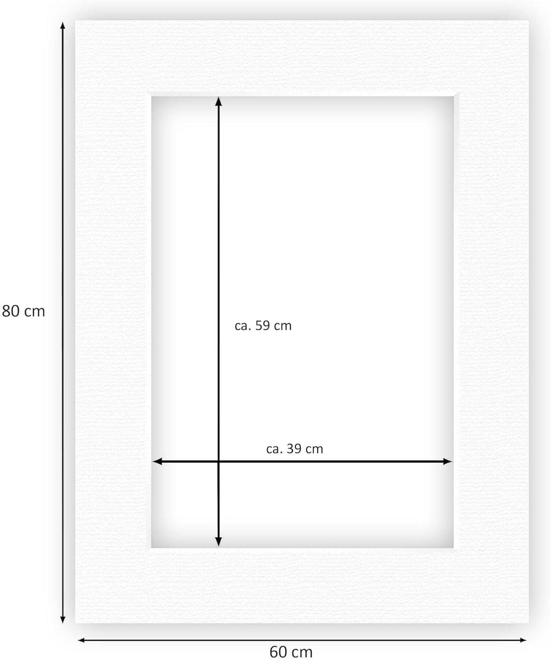 nielsen Conservation Passepartout Karton 2,2 mm | Aussenformat 60x80 cm für Bildformat 40x60 cm | Po