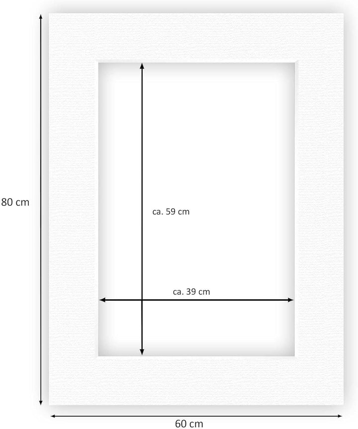 nielsen Conservation Passepartout Karton 2,2 mm | Aussenformat 60x80 cm für Bildformat 40x60 cm | Po