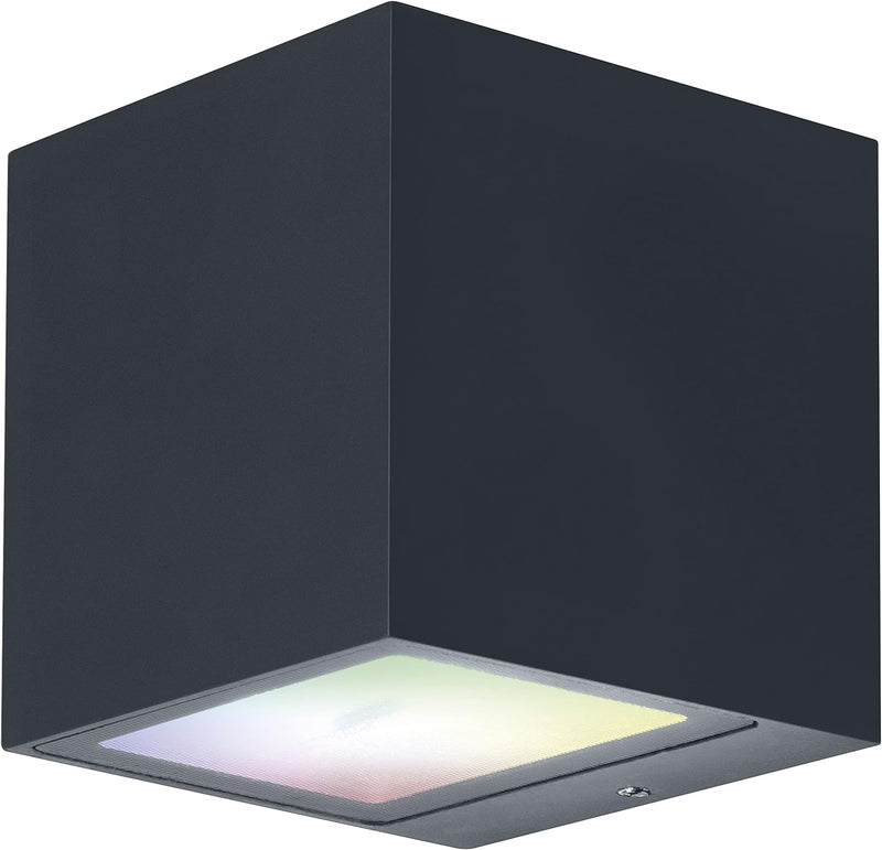 LEDVANCE SMART+ WI-FI BRICK RGBW 8,5cm- dimmbare LED Wandleuchte dunkelgrau mit hochwertigem Alumini