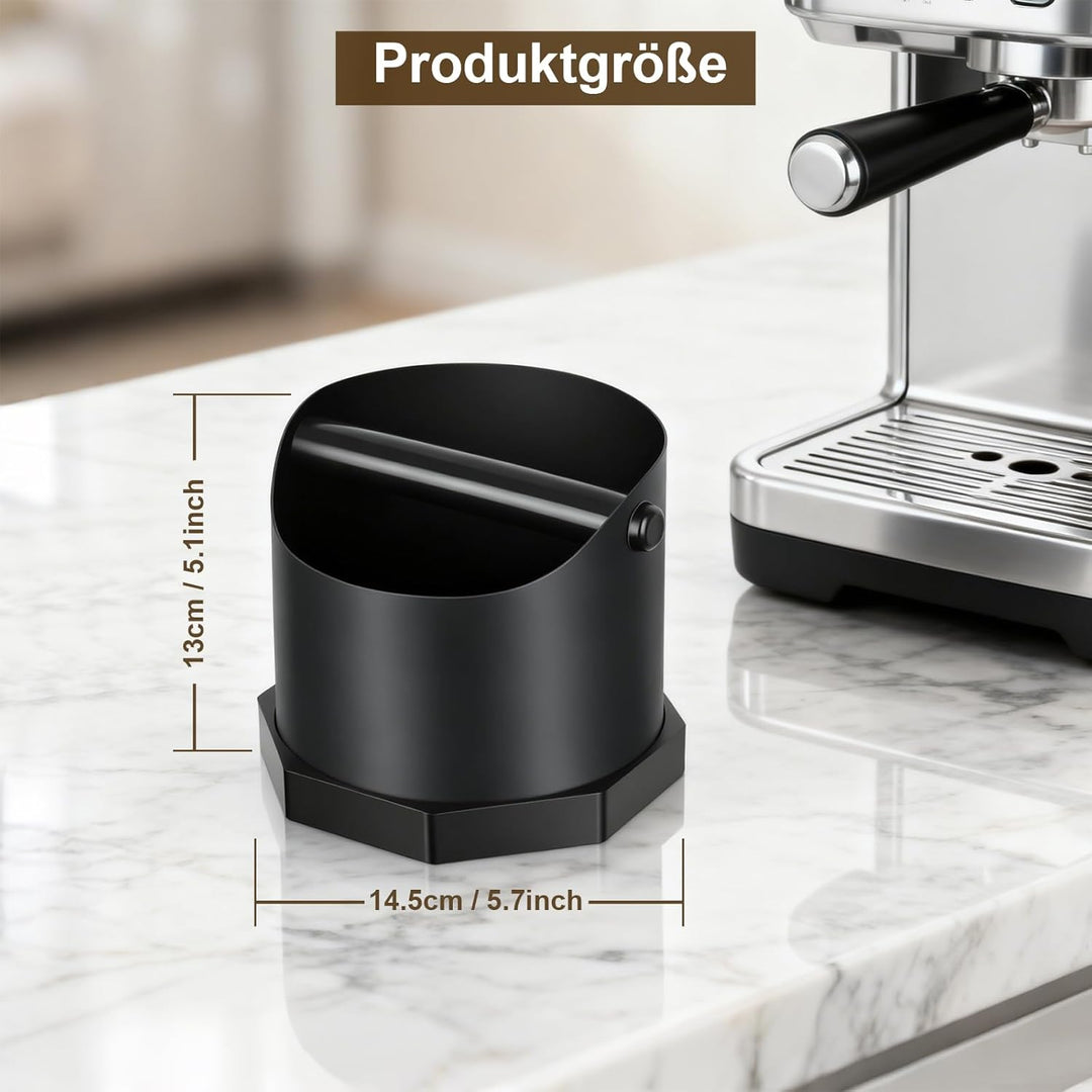 Abklopfbehälter für Siebträger, Edelstahl Kaffeesatz Zbschlagbehälter, Abklopfbehälter mit verbesser