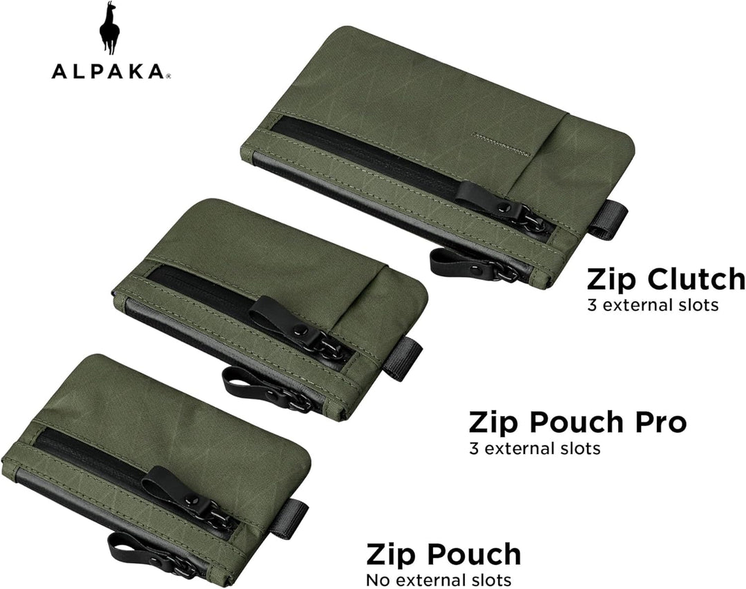 ALPAKA Zip Pouch X-Pac - RFID-Blockierung Kleines Bargeld und Karten Zip Wallet mit Carbon Neutral,