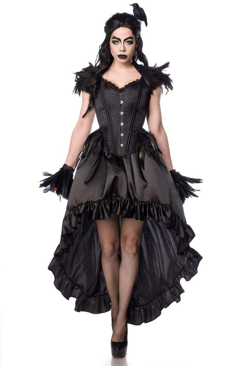 Mask Paradise Halloween Damen Kostüm Gothic Crow Lady aus Polyester und Baumwolle in der Farbe Schwa