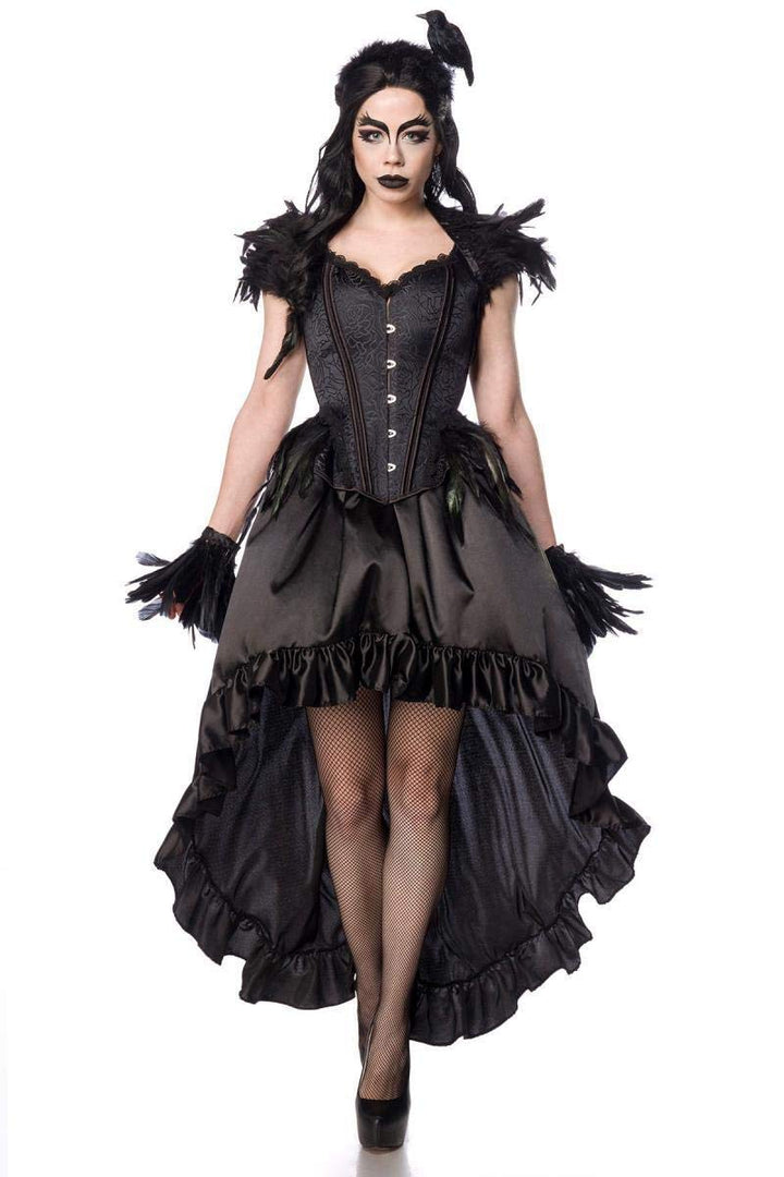 Mask Paradise Halloween Damen Kostüm Gothic Crow Lady aus Polyester und Baumwolle in der Farbe Schwa