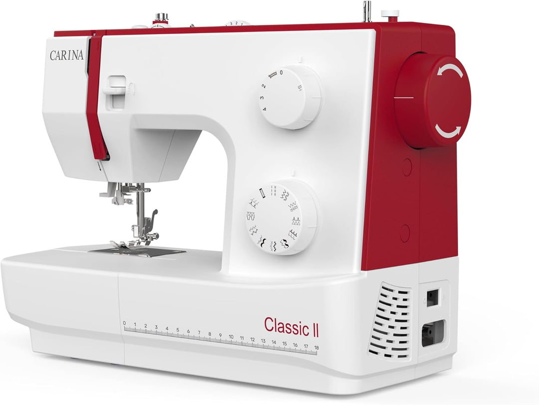 CARINA Classic II Nähmaschine I 23 Stichprogramme I Einfädelhilfe I Auto-Fadenspannung & Fadenabschn