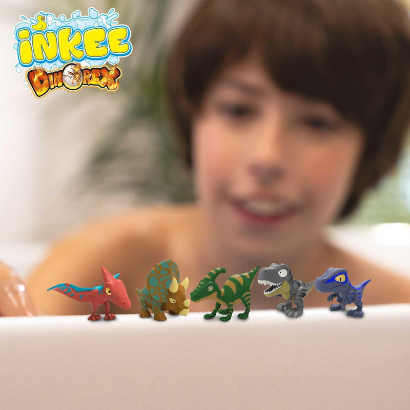 INKEE Surprise Dino 8er Set | Badekugeln Kinder mit Überraschung, 8x Ei-Form Badebomben mit Dinosaur