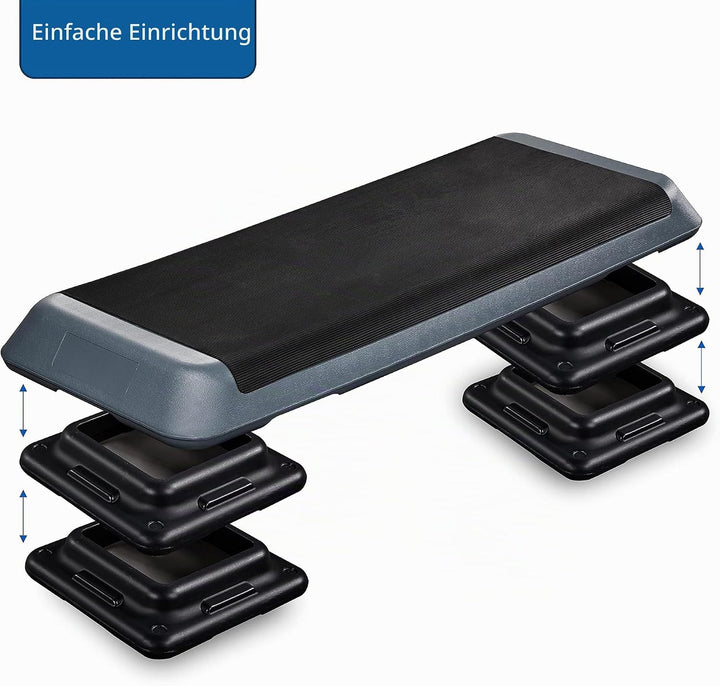 Yaheetech Stepper Aerobic Steppbrett mit 3 Stufen rutschfest Trainingsbrett Fitness Heintrainer Step