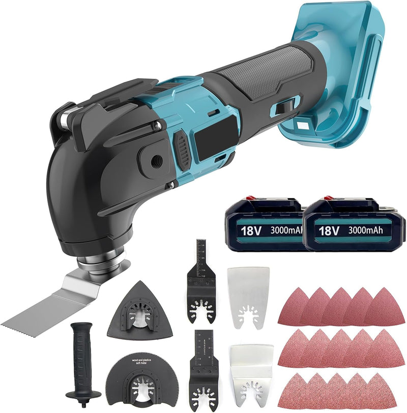 Akku Multifunktionswerkzeug für Makita 18V Akku,Multitool,Oszillierwerkzeug,600W Bürstenlos mit 22 Z
