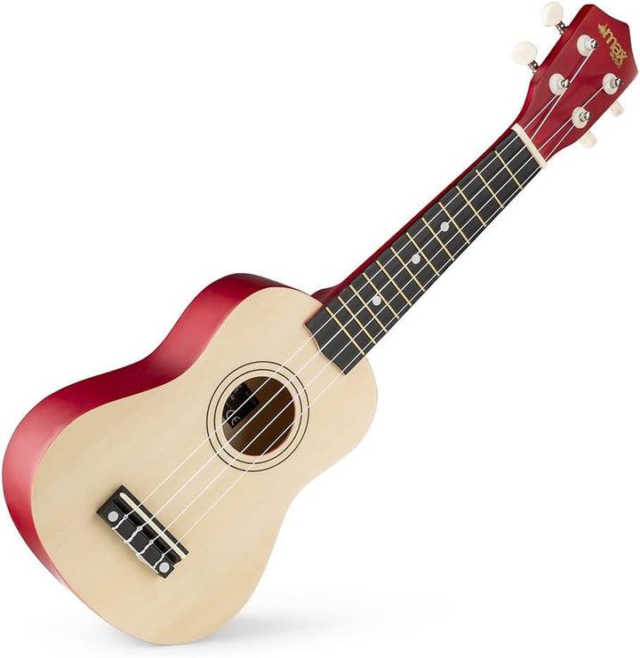 MAX UKEY Ukulele Komplett Set inkl. Plektren, digitalem Stimmgerät und Tasche, 21" mini Gitarre, Uku