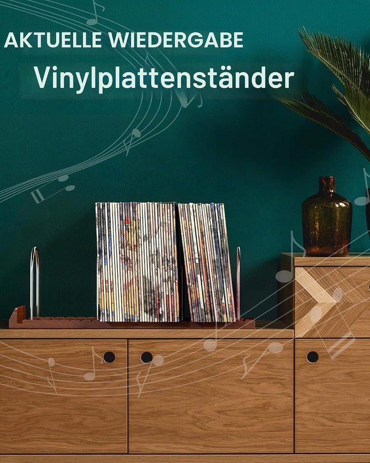 BS-VOG Now Playing Vinyl-Schallplattenständer, 150 LP Schallplattenaufbewahrung mit rutschfesten Ril