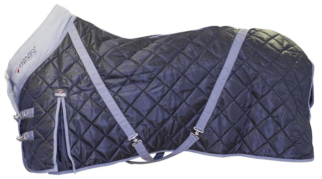 CATAGO Stalldecke 100 g Füllung schwarz mit grau 420D Gehfalte Kreuzgurte 115 cm Schwarz / Grau, 115