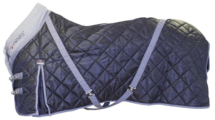 CATAGO Stalldecke 100 g Füllung schwarz mit grau 420D Gehfalte Kreuzgurte 115 cm Schwarz / Grau, 115