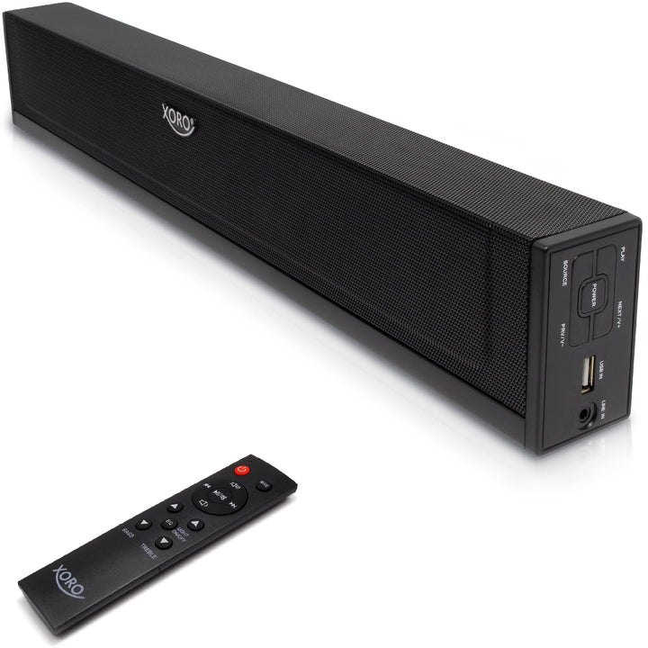 XORO TV Soundbar HSB 50 V2 mit 25 Watt Leistung, Bluetooth Lautsprecher, USB Mediaplayer, Line IN, O