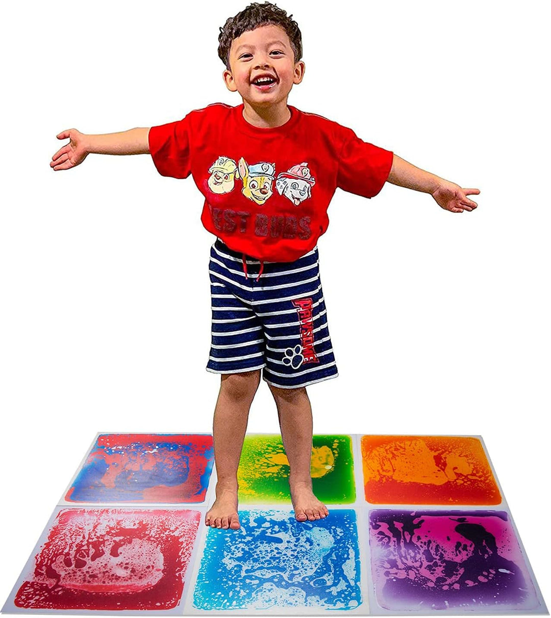 Art3d 6er-Pack Sensory Room Tile Mehrfarbige Trainingsmatte Flüssigkeitsumhüllte Bodenspielmatte Kid