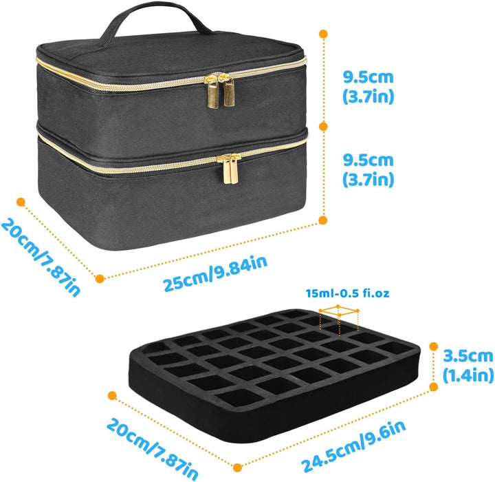 Nagellack Organizer Tasche, Doppelschicht Nagellack Aufbewahrung Box, Organizer Koffer für Nageldesi
