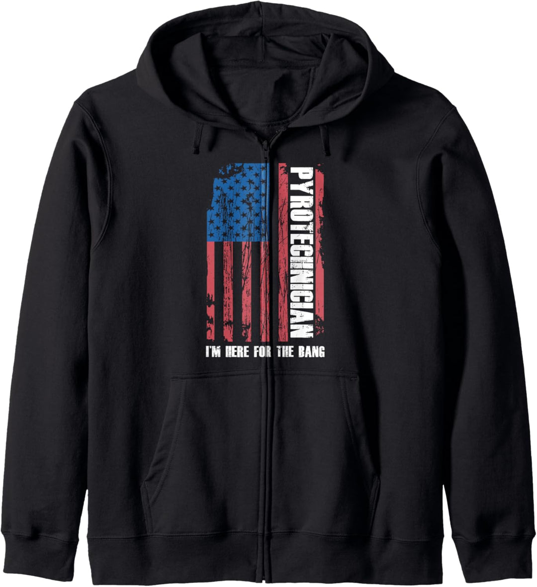 Pyrotechniker Amerikanische Flagge Pyromane Explosion Knall Kapuzenjacke