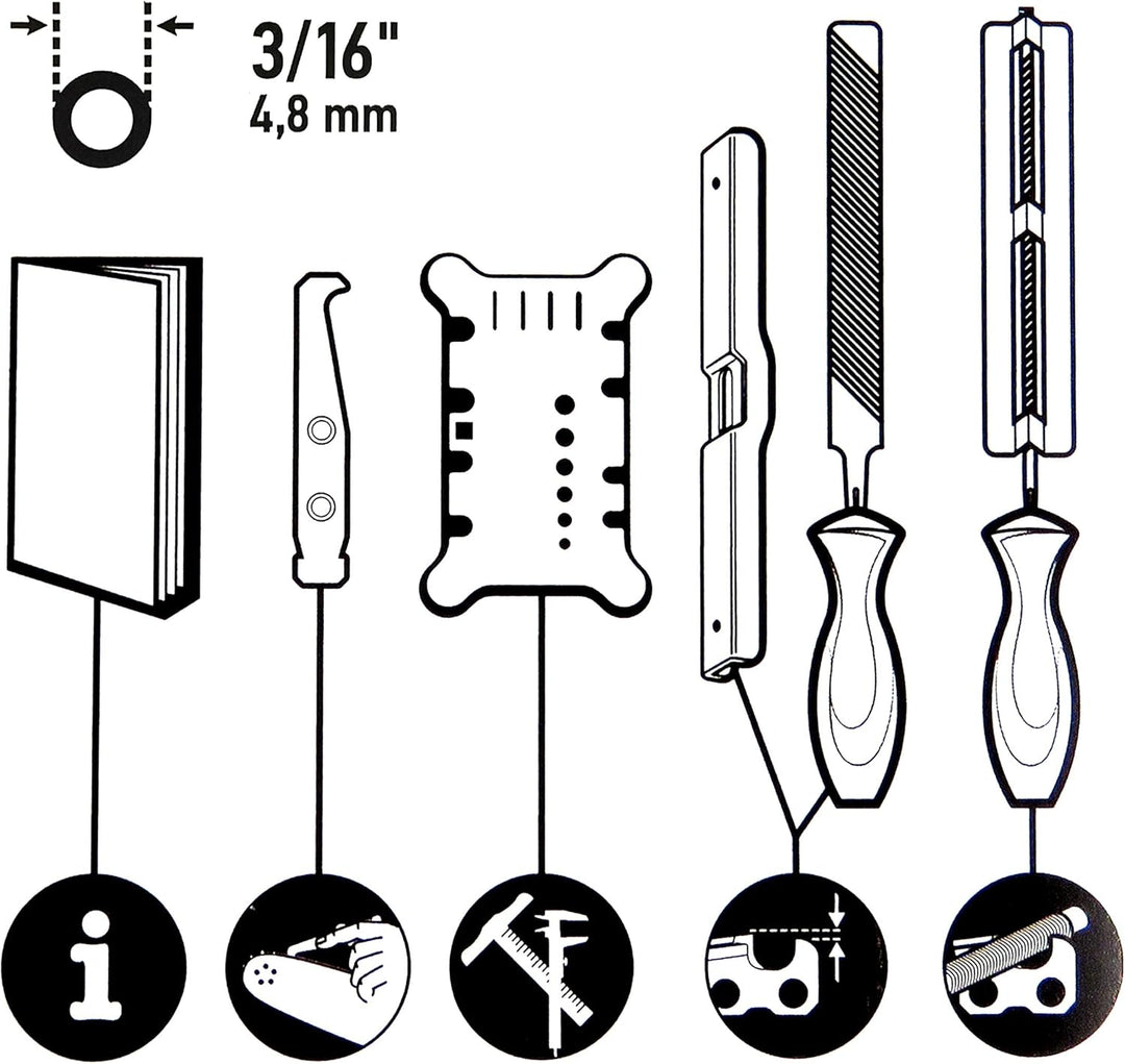 Oregon 558550 Schärfset in Tasche 4,8mm 3/16" (.325"), 3/16" (.325")