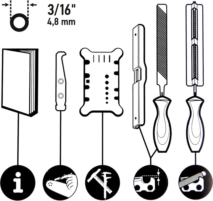 Oregon 558550 Schärfset in Tasche 4,8mm 3/16" (.325"), 3/16" (.325")