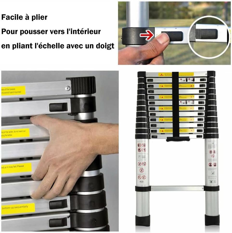 Teleskopleiter aus Aluminium, ausziehbare Teleskopleiter, Teleskopleiter, Klappleiter, Loft Ladder,