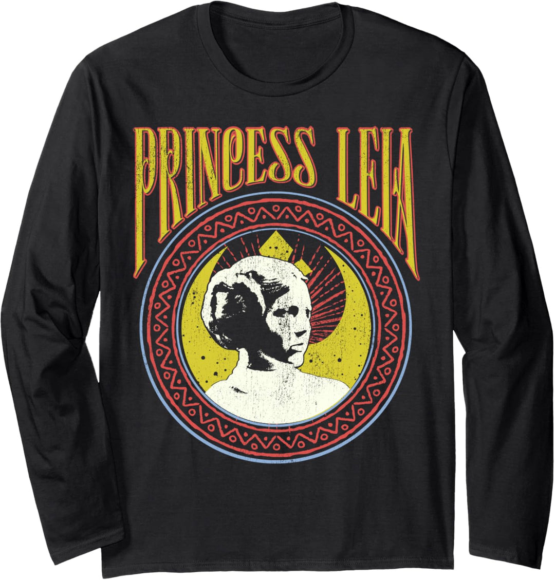 Star Wars Princess Leia Rebel Logo Side Portrait Langarmshirt