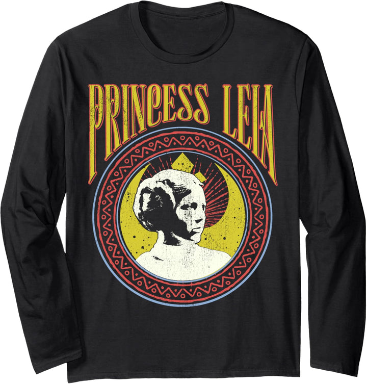 Star Wars Princess Leia Rebel Logo Side Portrait Langarmshirt