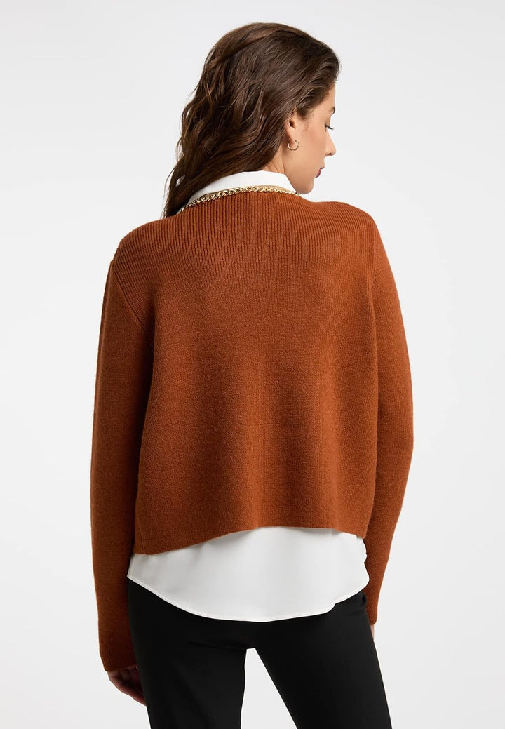 faina Damen Strickjacke M-L Dunkelkamel, M-L Dunkelkamel