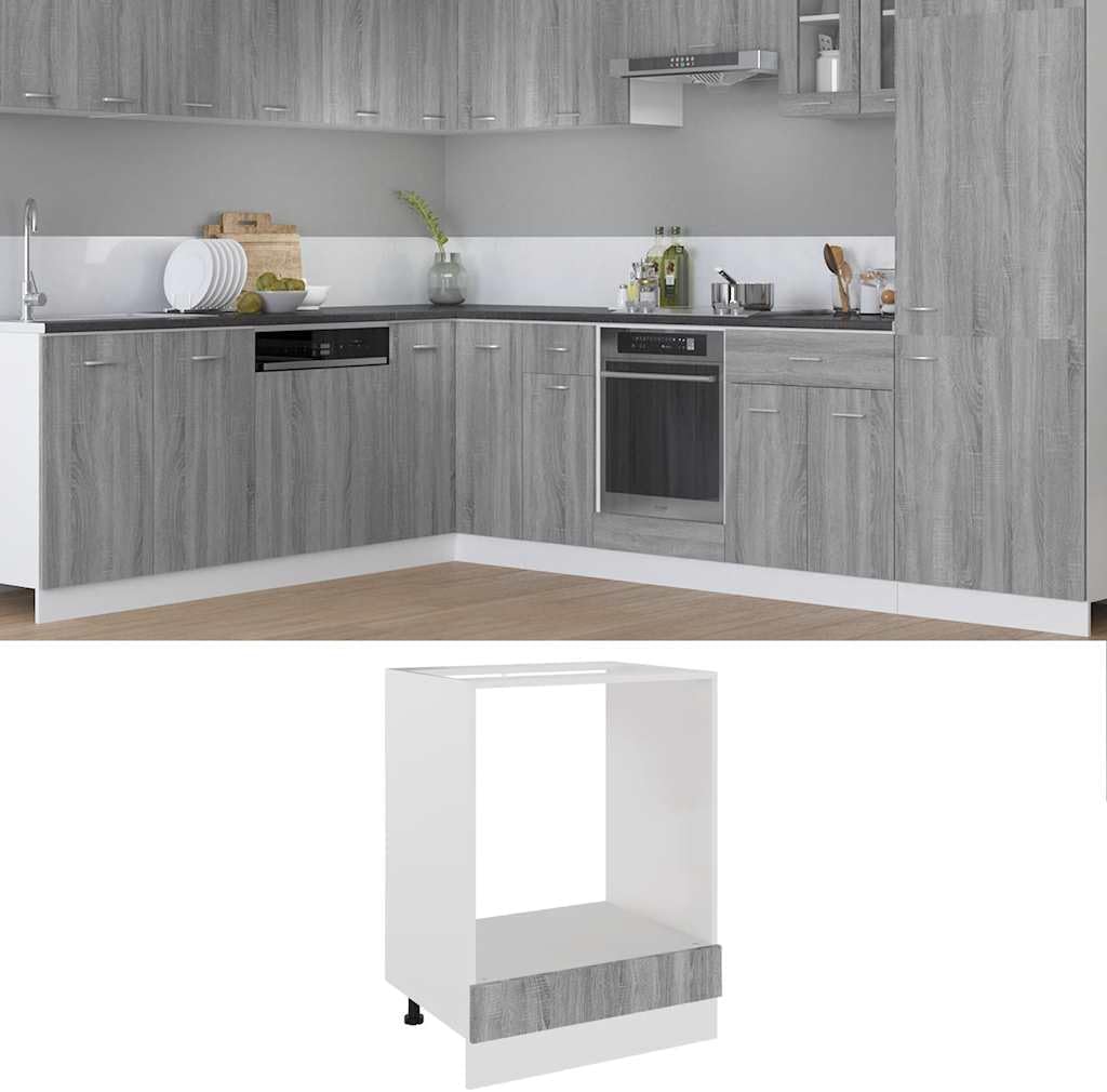vidaXL Herdumbauschrank Lyon Grau Sonoma 60x46x81,5 cm Holzwerkstoff, Küchenschrank, Gastronomieschr