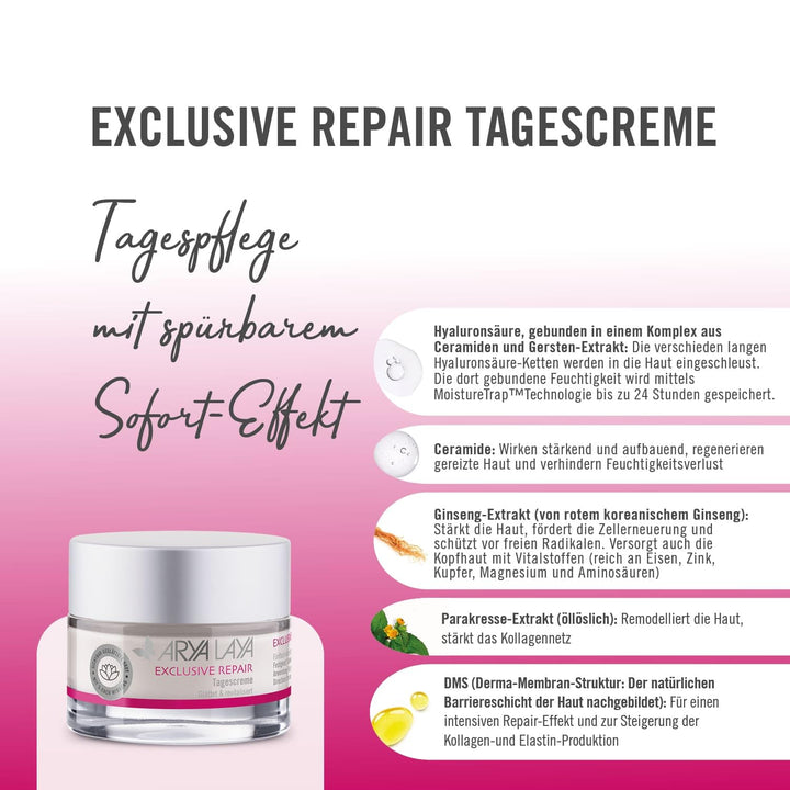 ARYA LAYA Exclusive Repair Tagescreme, 50 ml – Anti-Aging Creme für viele Hauttypen, Gesichts-Creme