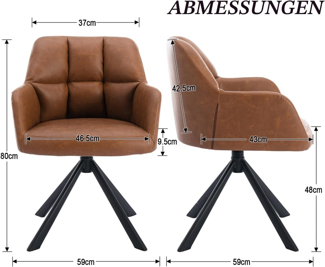 chairus Schreibtischstuhl PU Leder Bürostuhl 360° Drehbar Schreibtischstuhl Sessel für Arbeitszimmer