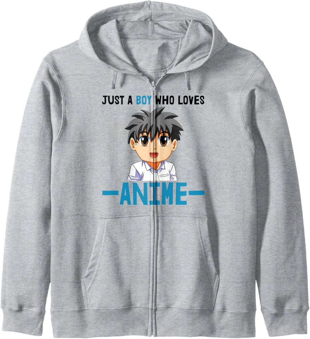 Nur ein Junge, der Anime & Sushi Animation Face liebt Kapuzenjacke
