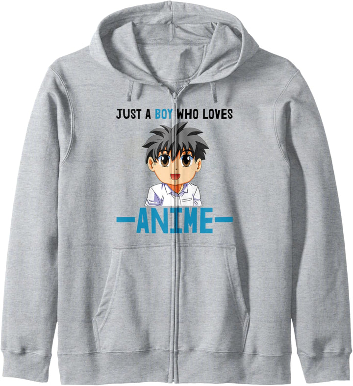 Nur ein Junge, der Anime & Sushi Animation Face liebt Kapuzenjacke