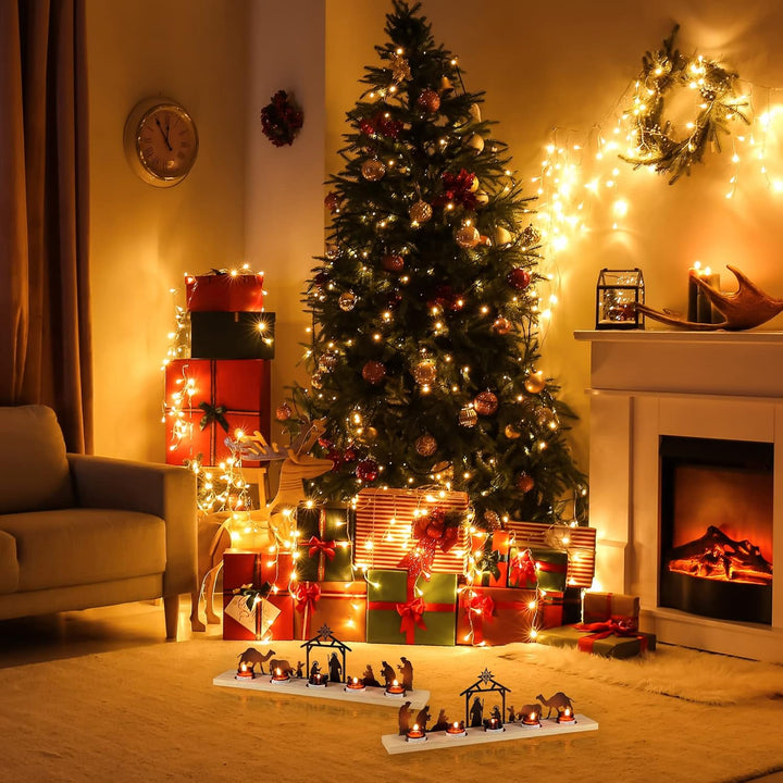 Geelin Weihnachtskrippen-Set aus Metall für Weihnachtsdekorationen, schwarz, moderne Weihnachtskripp