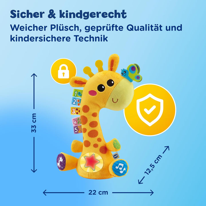 Vtech Baby Tanz-mit-Mir-Giraffe – Interaktives, nachsprechendes Plüschtier mit Musik-, Zahlen- und A