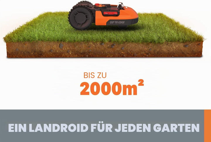 WORX Landroid L WR155E Mähroboter/Akkurasenmäher für grosse Gärten bis 2000 qm/Selbstfahrender Rasen