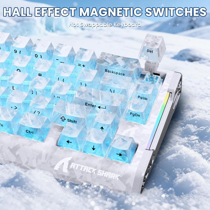 ATTACK SHARK R68 HE – kabelgebundene Gaming-Tastatur aus Carbonfaser mit Magnetanschluss, X11 Ultra