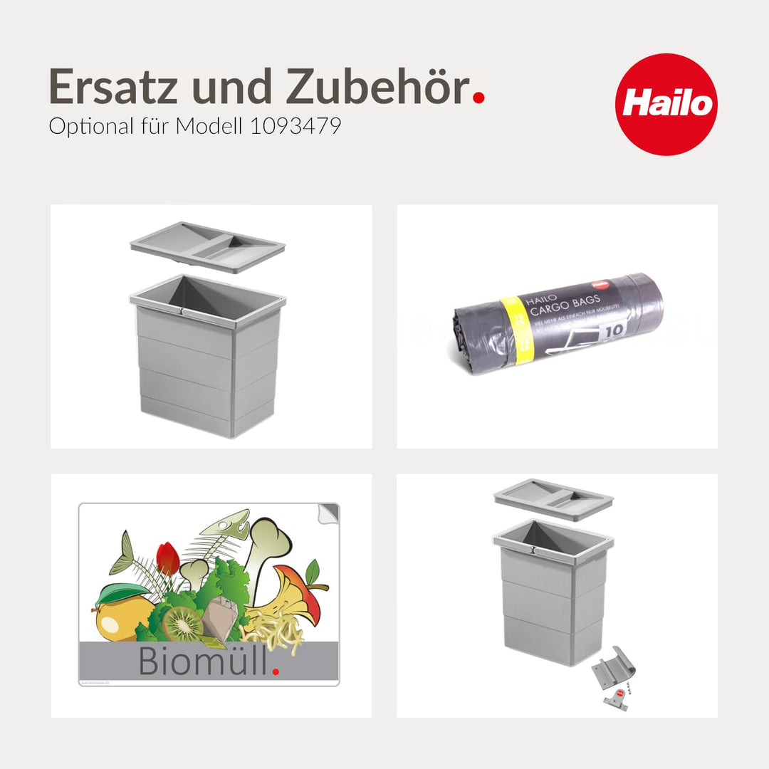 Hailo Inneneimer 1093479 | 18 Liter Doppelhenkel | Abfalleimer Einsatz für Raumspar Tandem/Rondo | K