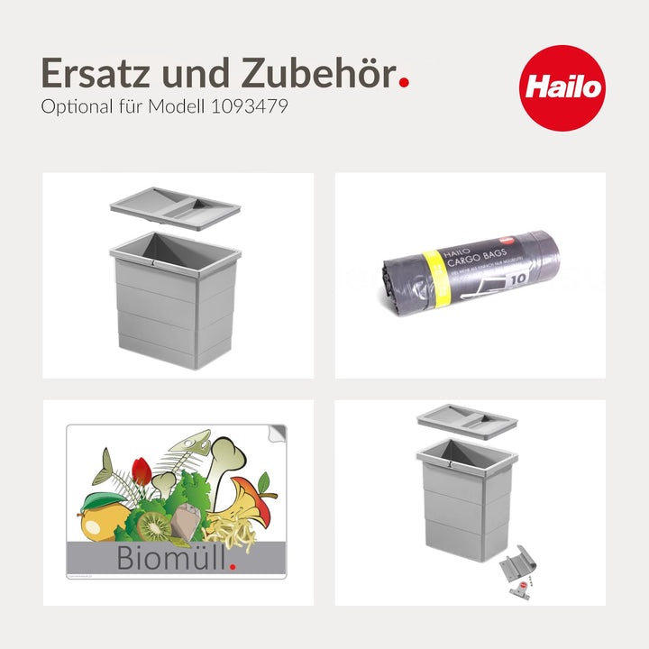 Hailo Inneneimer 1093479 | 18 Liter Doppelhenkel | Abfalleimer Einsatz für Raumspar Tandem/Rondo | K