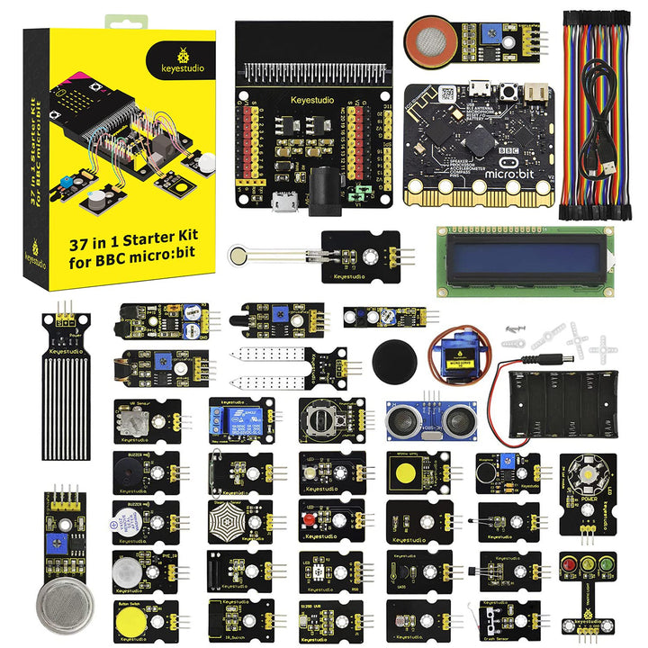 KEYESTUDIO BBC Micro:bit 37 In 1 Sensor Starto Kit | Microcontroller Starter Kit mit Microbit V2, PD