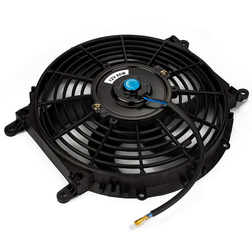 Jtron Universal Elektro Kühlerlüfter Slim Fan Push Pull Motorblatt FAN 12 V 80 Watt Montagesatz (10