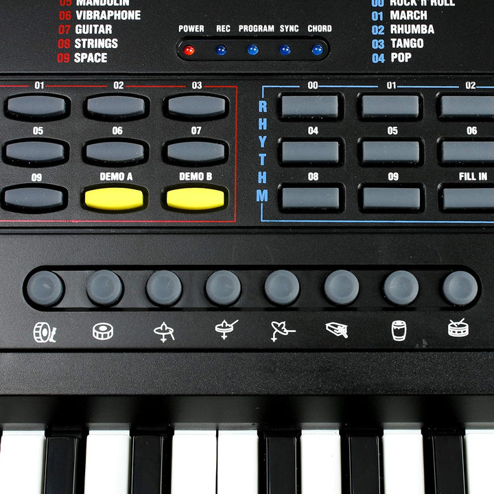 RockJam 49 Key Keyboard Piano with Power Supply, Sheet Music Stand, Piano Note Stickers & Simply Pia